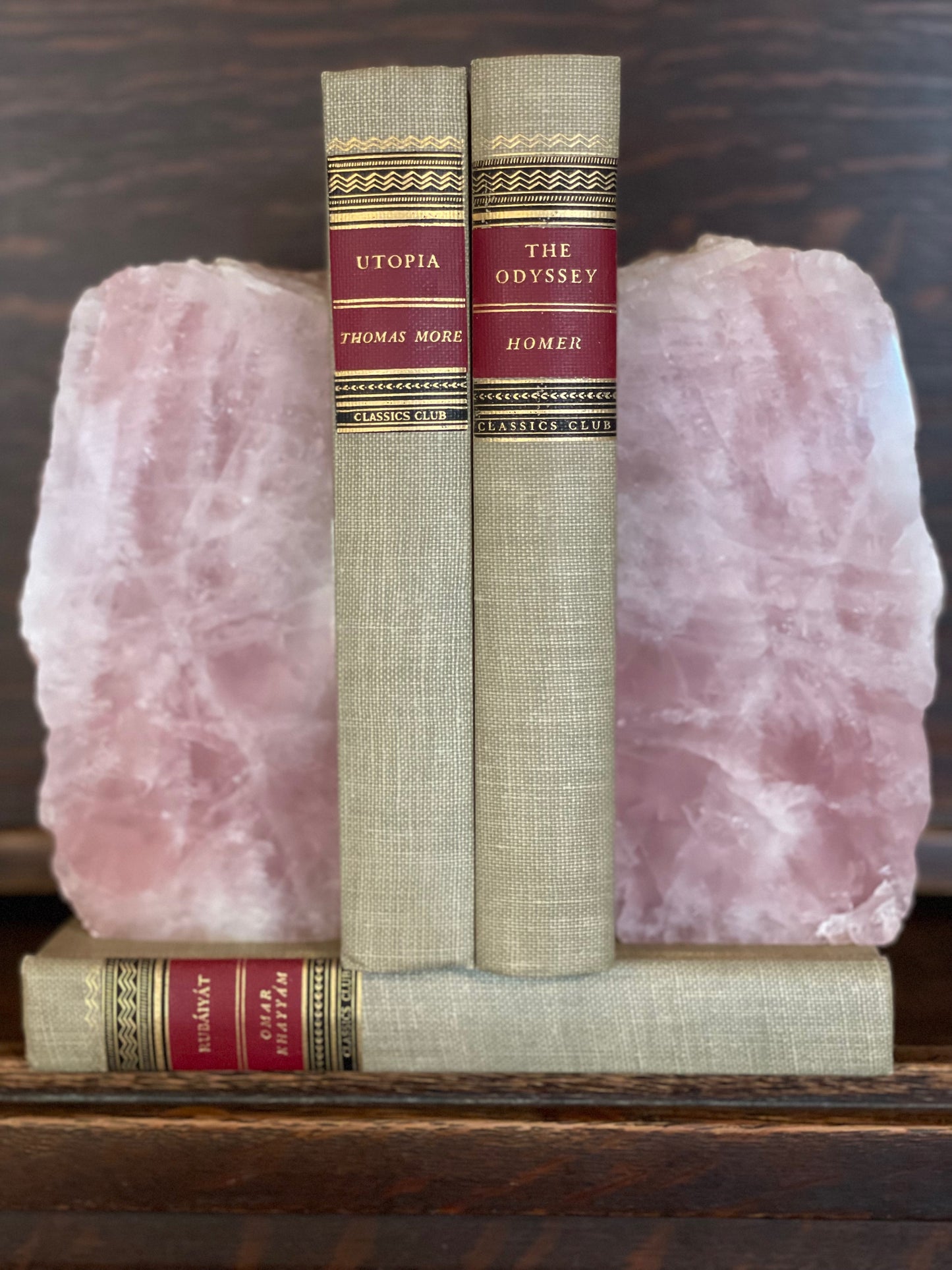 Rose Quartz Bookends